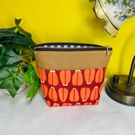 烏魚子圖案收納包 台灣布