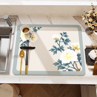 Ready Stock Chinese style kitchen oil absorption, heat insulation, anti scalding and drainage pad, w