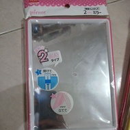 DAISO Beauty Make Up Hanging Mirror 2Way/ 3Way Glass MakeupCermin Sitting Mirror Stand