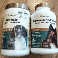 NATURVET BREWERS DRIED YEAST (1000 pcs) & NATURVET ULTIMATE SKIN&COAT POWDER (396g) for CATS & DOGS