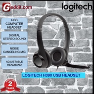 LOGITECH H390 WIRED HEADSET FOR PC/LAPTOPSTEREO HEADPHONES WITH NOICE CANCELLING MICUSB-A