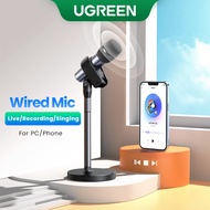 z74nfyx UGREEN Wired Microphone Singing Live anchor Recording with 3.5mm Audio Cable Handheld Mic For PC Phone Gaming Karaoke Home System