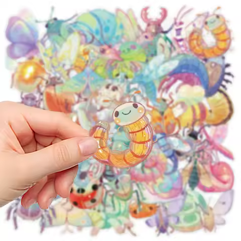 10/30/50pcs Transparent Vintage Insect Cartoon Graffiti Stickers for Laptop Phone Stationery Reward 