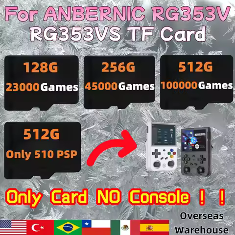 For ANBERNIC RG353V RG353VS Memory Card Sd TF Card Preloaded Handheld Game Card 450 PSP RETRO Games 