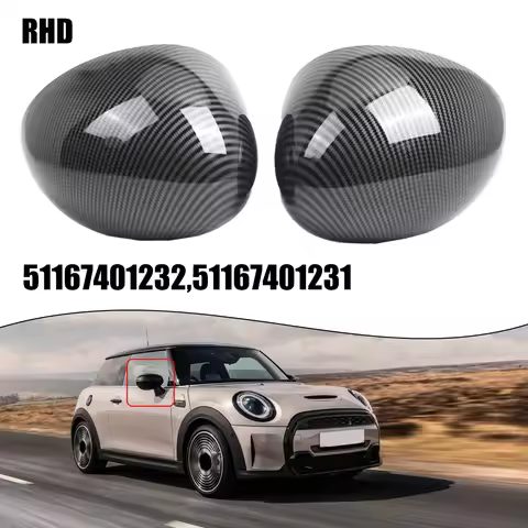​2x Car Rearview Mirror Housing 51167401232 51167401231 For MINI F54 F55 F56 F57 F60 2014-19 RHD Car