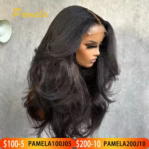 Double Texture Kinky Straight And Body Wave 4x4 9x6 Transparent Lace Closure Pre Plucked Human Hair 