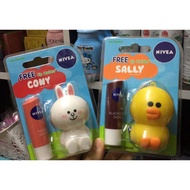 Thailand Nivea Limited Edition Lip Care Balm 4.8g with Line Friends Lip Holder * Sally only*