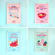 Singapore Gift Souvenir Tea Towel Part 2 (4 designs) – Laksa / Chicken Rice / Kueh / Chilli Crab *SALE*