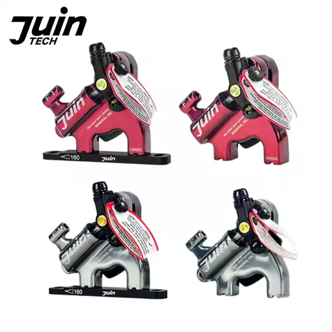 Juin Tech F1 Bicycle Disc Brake Caliper Line Pull Hydraulic Brakes Rotors 160mm Flat Mount MTB XC Ro