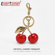Evertoner Cherry Charm Gắn Túi cho Túi Coach Mặt dây chuyền dễ thương Cherry móc khóa có hạt trang t