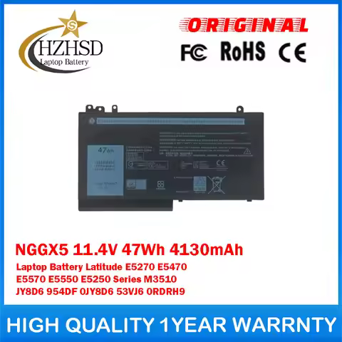 NGGX5 11.4V 47Wh 4130mAh Genuine Original Laptop Battery For DELL Latitude E5270 E5470 E5570 E5550 E