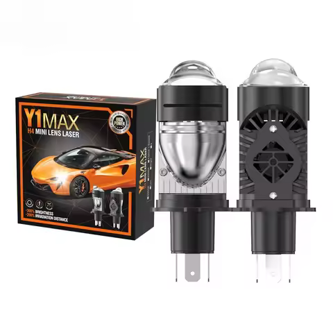 2025 Y1 MAX 50W H4 LED Laser Projector Headlight Plug and Play Bi Beam Motorcycle Car Accessories wi