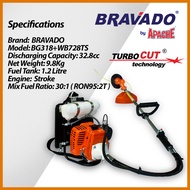 AVITA/BRAVADO/APACHE TurboCUT BG328 Backpack Brush Cutter Mesin Rumput 32.8cc