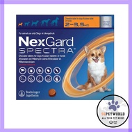 NEXGARD SPECTRA for Dog 2 to 3.5 Kg ORANGE 3 Chews Flea Tick Heartworm control