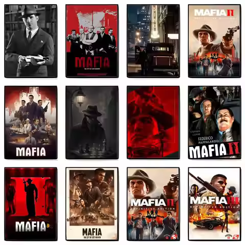 1 Mafia D_definitive Game Gangster Poster High-definition Art Sticker Self Adhesive Waterproof Home 
