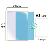 6pcs A4/F4/A3 Thick PVC Transparent L/U/C Shape Soft File Holder Waterproof PVC Document Clear Holde