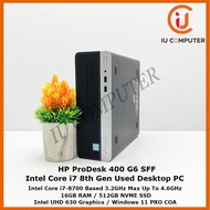 HP PRODESK 400 G6 SFF INTEL CORE I7-8700 16GB RAM 512GB NVME SSD USED DESKTOP REFURBISHED PC