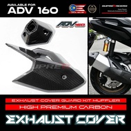 ADV 160 Exhaust Pipe Cover Set + Muffler Cap End Cap Protector ABS I HI-Q ABS Plastic I Carbon Fiber