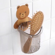 360 official I012 ที่วางแปรงสีฟัน หมีน้อย ที่วางยาสีฟัน ชั้นวางของในห้องน้ำติดผนัง กล่องเก็บอุปกรณ์อาบน้ำ