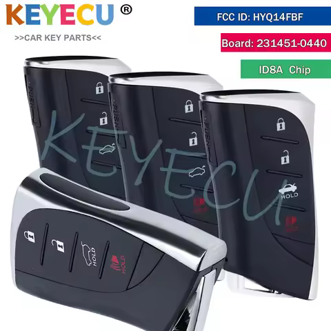 Smart Card Remote Key Fob for Lexus ES350 ES300h ES250 LS500 LS500h UX200 UX250H 314.3MHz HYQ14FBF 8