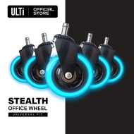 ULTi Stealth Caster Wheels Replacement for Office & Gaming Chair, Heavy-duty & Rollerblade Design, U