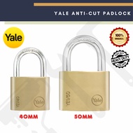 YALE 40mm 50mm Solid Brass with Chrome-Plated Hardened Padlock High Security Heavy Duty Lock Kunci Manga YALE 40mm 50mm