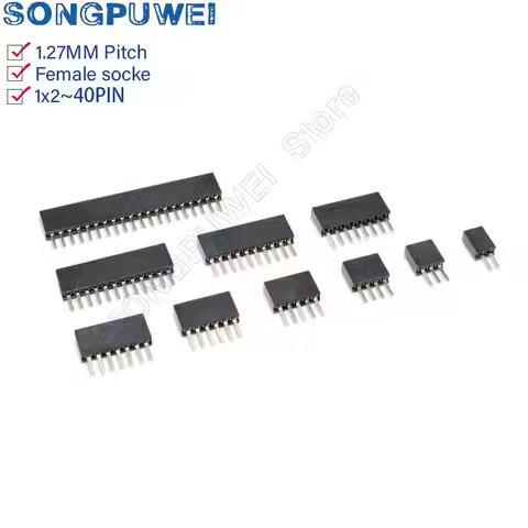 1.27 Single Row Pin Female Header Socket Pitch 1.27mm 1*2P 3P 4P 6P 8P 12P 15P 20P 40P 1x40Pin Conne
