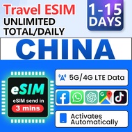 China Travel eSIM with VPN Unlimited Data 5G High Speed