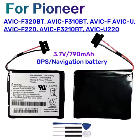 High Quality 790mAh Battery 338937010176 for Pioneer AVIC-F320BT, AVIC-F310BT, AVIC-F AVIC-U, AVIC-F