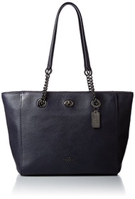 Coach Turnlock Chain Ladies Medium Leather Tote Handbag 57107DKNAV