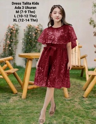 Dress Anak Perempuan Remaja Terbaru Full Brokat Mutiara Dress Talita Kids 7-14 Tahun Gaun Remaja Mod
