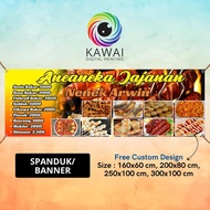 MERAH Kawai Banner MMT Various Snacks for Grandma Arwin Orange Red Can Record 300x100CM