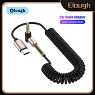 Type-C/Lightning/3.5MM To 3.5MM Audio Cable Flexible Car Spring AUX Cable Adapter For Phone Tablet Connect To Speaker Headphone