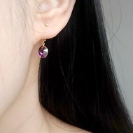 e029-清澈/紫-施華洛世奇藍水晶 耳環
