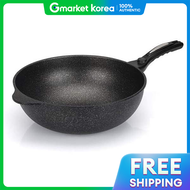 Kitchen Art Induction Deep Frying Pan Chinese Wok Marble Coated 34cm
