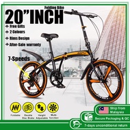 ARNO-Variable speed double disc brake folding bike 20 inch road mountain bike/basikal lipat