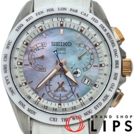 精工 Astron 雙時區太陽能 GPS 衛星電波控製手錶，錶殼型號 ASTRON SBXB063/8X53-0AJ0 TI/CE/皮革，男士手錶，白色錶殼，成色極佳 [二手]