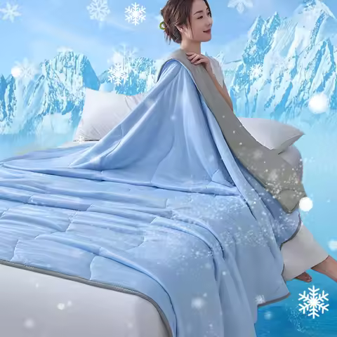 Summer Ice Silk Cooling Blanket Lightweight Breathable Multi-functional Cooling Bed Blanket Multiple