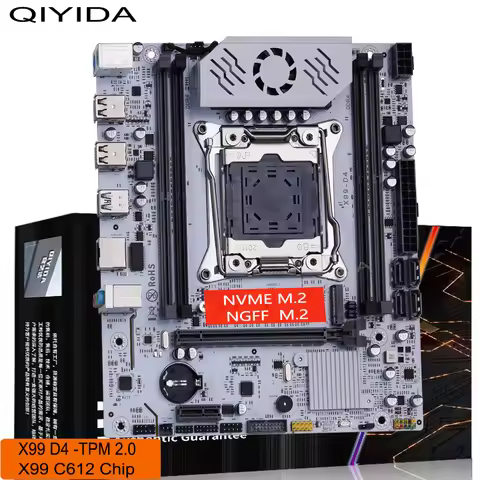 QIYIDA X99 motherboard D4-TPM2.0 LGA 2011 3 with M.2 slot Support X99 C612chip DDR4 Memory SATA3.0 U