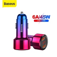 Car CHARGER BASEUS CAR CHARGER QUICK CHARGE DUAL USB TYPE C 45W/6A