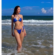 Cobalt blue thong bikini Set with super beautiful photos
