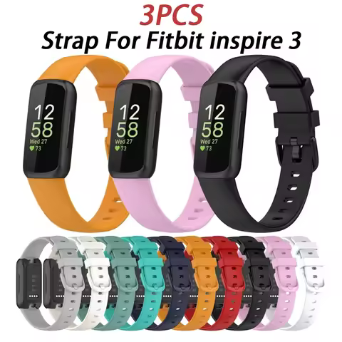 3Pcs/lot Silicone Strap For Fitbit inspire 3 Watchband Wristband For Fitbit inspire 3 Bracelet Repla