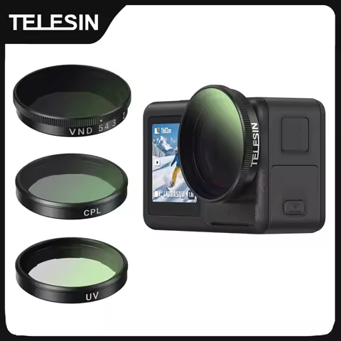 TELESIN CPL ND8 ND16 ND32 UV VND Lens Set Aluminium Alloy Frame for DJI OSMO Action 3 4 5pro CPL ND 