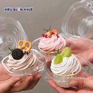 100 Plastic Boxes for 1 - 2 Cupcakes, Muffins, Cute Small Cold Cake Cups - bottom 5cm x height 8.5cm