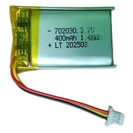 702030 3 WIRE 3.7V 400mAh can use model 602030  Polymer Li-Po li ion Rechargeable Battery
