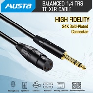 สายเป็น XLR 6.35มม. 6.3มม. ตัวผู้ไปยังสายสำหรับเสียงตัวเมีย (1.5/3/5/10ม.) สายเคเบิลไมโครโฟนตัวผู้ไป