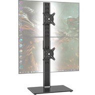 Dual Monitor Stand - Vertical Stack Screen Free-Standing Desk Mount Arm Riser Fits Two 13 to 34 Inch