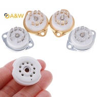 A&W 1Pc chassis mount 9pin ceramic tube soet for EL84 ECC82 6922 12AX7