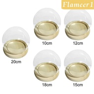 [ Glass Display Cloche Bell Jar Dome Cover Flower Preservation Wooden Base 10cm