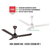 KDK Regulator Ceiling Fan 48" White K12V0 / Brown K12V0-PBR 3 blade Junior Fan [ TWIN PACK ]